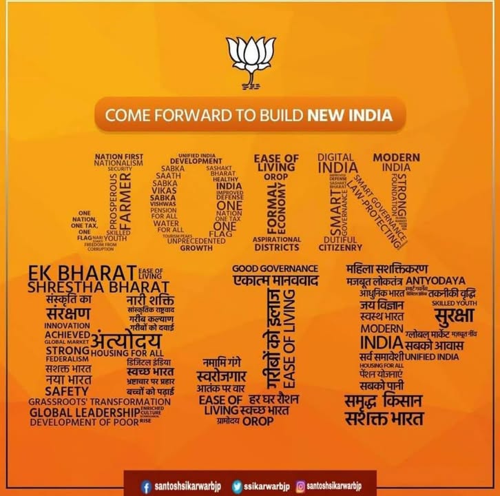 भारतीय जनता पार्टी सदस्यता अभियान का पोस्टर (Join BJP) — संतोष सिकरवार, जिला उपाध्यक्ष, भाजपा आगरा